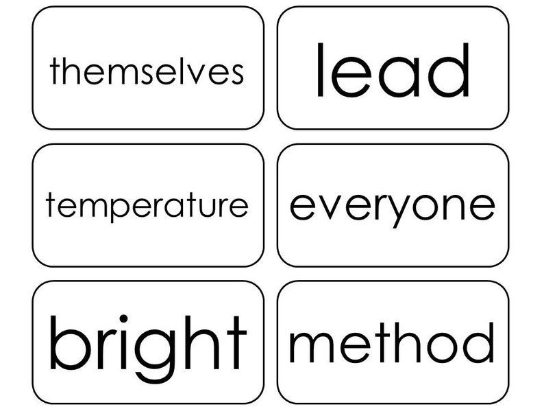 Fry's 7th Hundred Sight Word Flashcards, 4th-5th Grade (printable) - Etsy