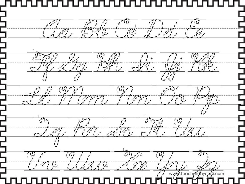 2 Cursive Alphabet Tracing Worksheets (cursive and Directional). Prints ...
