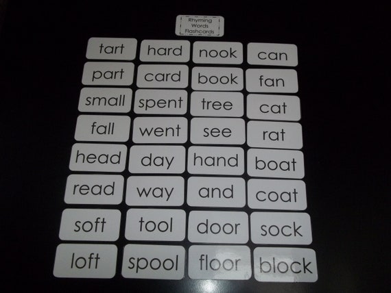 100 Laminated Rhyming Words Flashcards Ela Spelling Etsy