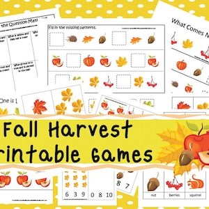 30 Fall Harvest Games Download. Games and Activities in PDF files. image 1