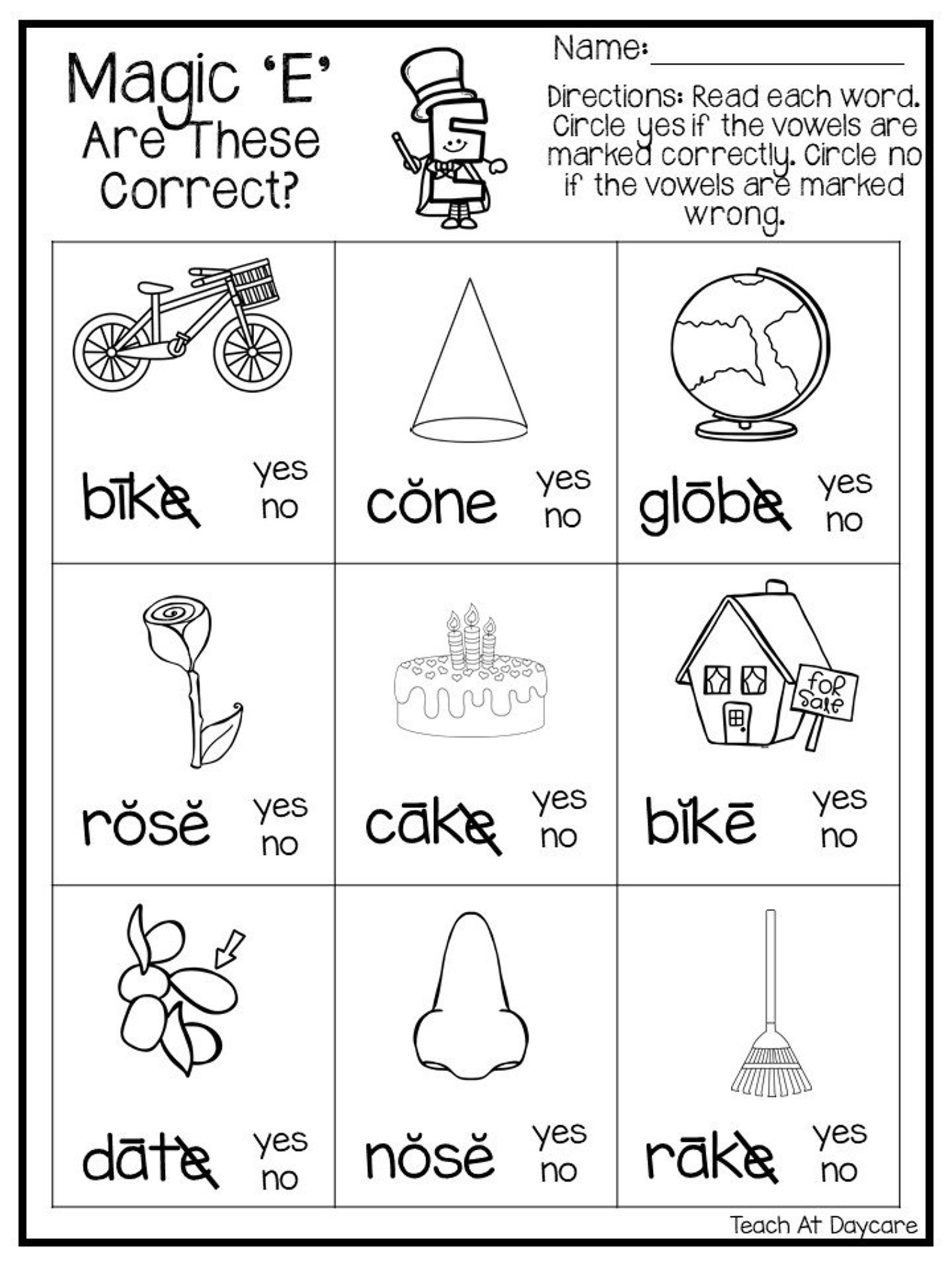10 Printable Silent 'E' Worksheets. 1st-2nd Grade ELA | Etsy