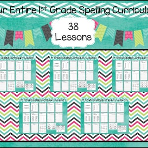 1st Grade Spelling Curriculum Unit. 38 Weekly Lessons. Prints 570 pages.