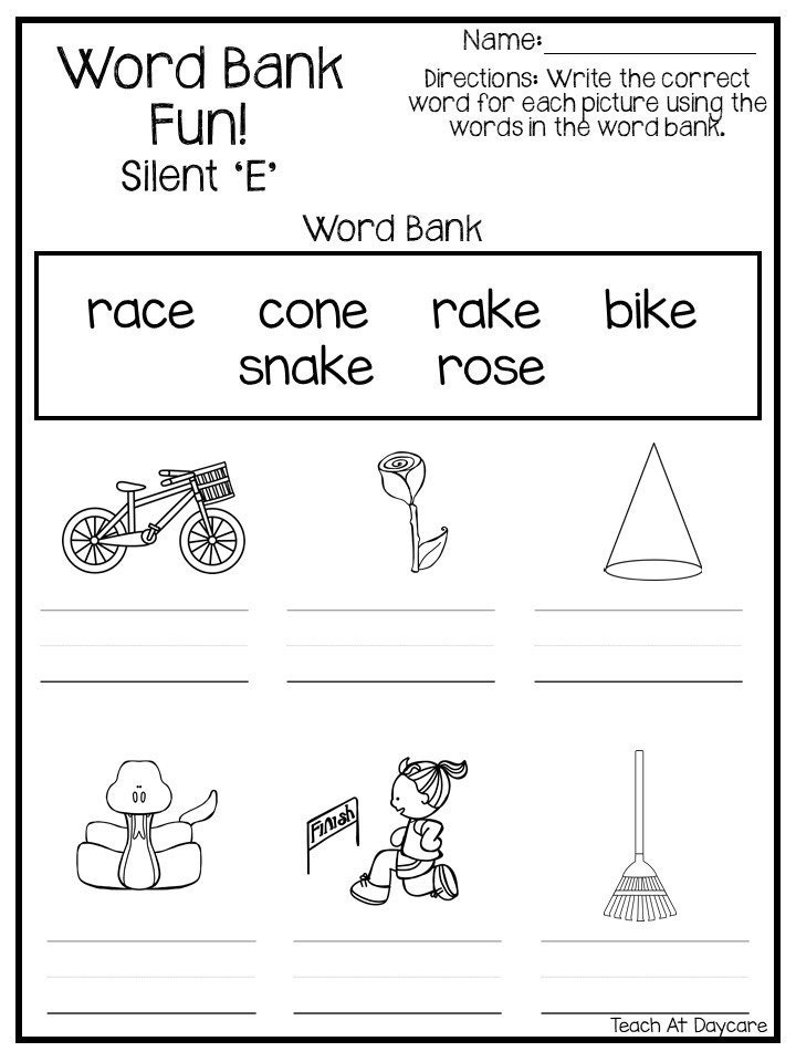 10 Printable Silent #39 E #39 Worksheets 1st 2nd Grade ELA Etsy