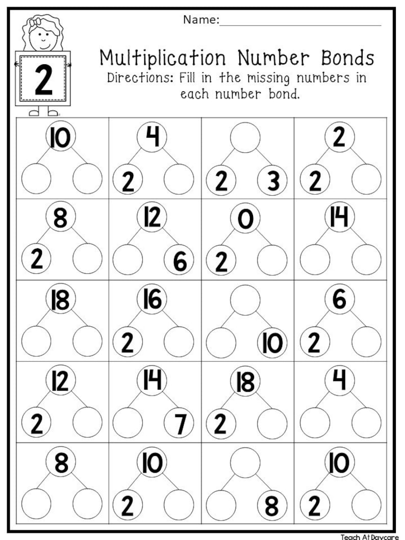12 Printable Multiplication Number Bonds Worksheets Numbers Etsy 12 printable multiplication number bonds worksheets numbers etsy