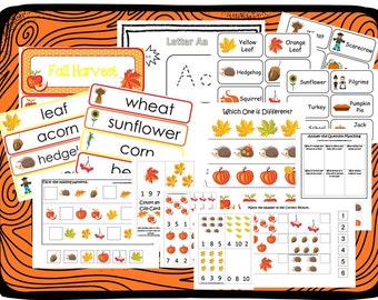 Fall Curriculum Package Download. Preschool-Kindergarten. Worksheets, Games, and Flashcards in PDF files.