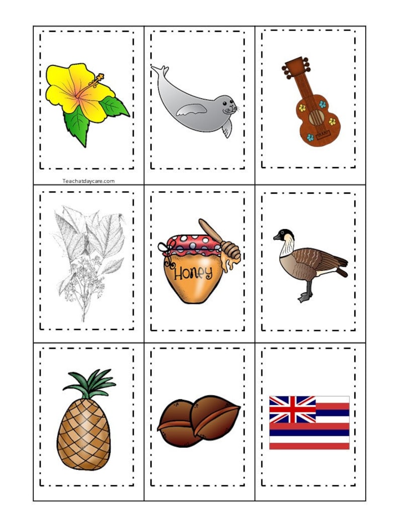30 Hawaii State Symbols themed Learning Games Download. ZIP | Etsy
