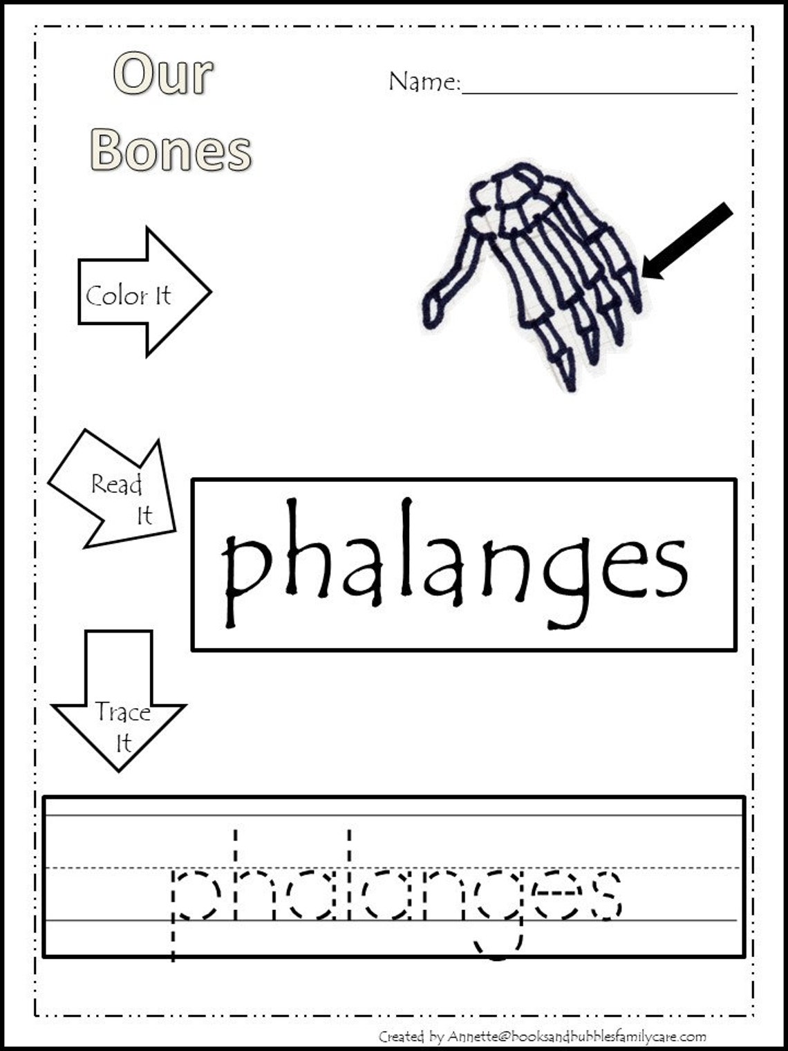 20 Our Bones Printable Worksheets. Color, Read, Trace. Preschool and ...