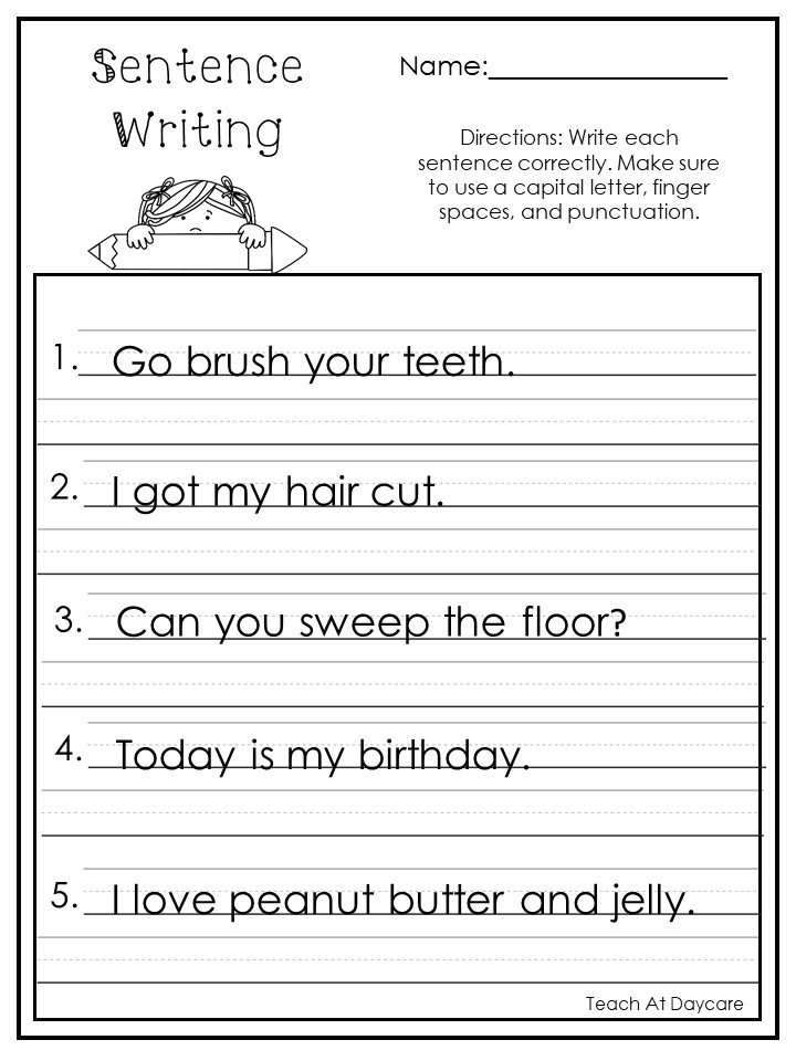 10 Printable Write the Sentence Worksheets. 1st-3rd Grade ELA | Etsy