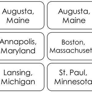 50 States and Capitals Printable Flashcards. US Geography and History ...