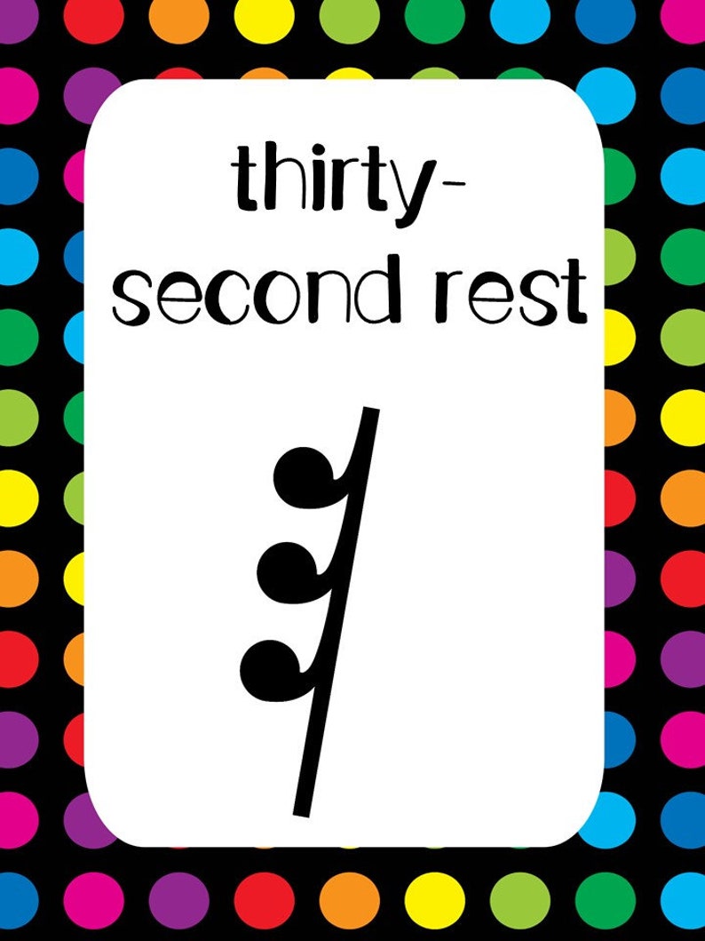 7 Printable Music Rests Posters. Full Page Classroom Wall Etsy