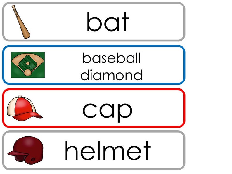 Baseball Single Week Sports Themed Word Wall Set. Classroom Etsy