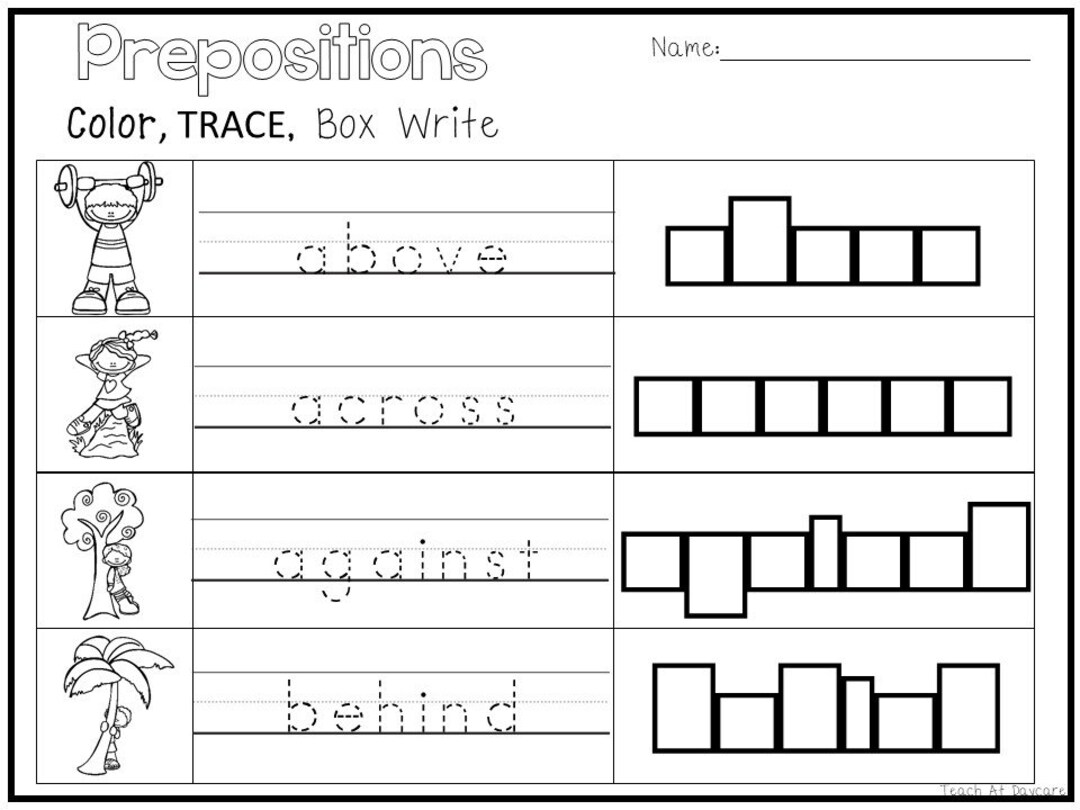 8-printable-prepositions-color-trace-box-write-worksheets-1st-2nd-grade-ela-worksheets-etsy for Free Printable Language Arts Worksheets For Kindergarten 8 Printable Prepositions Color, Trace, Box Write Worksheets. 1st-2nd Grade ELA Worksheets. - Etsy for Free Printable Language Arts Worksheets For Kindergarten