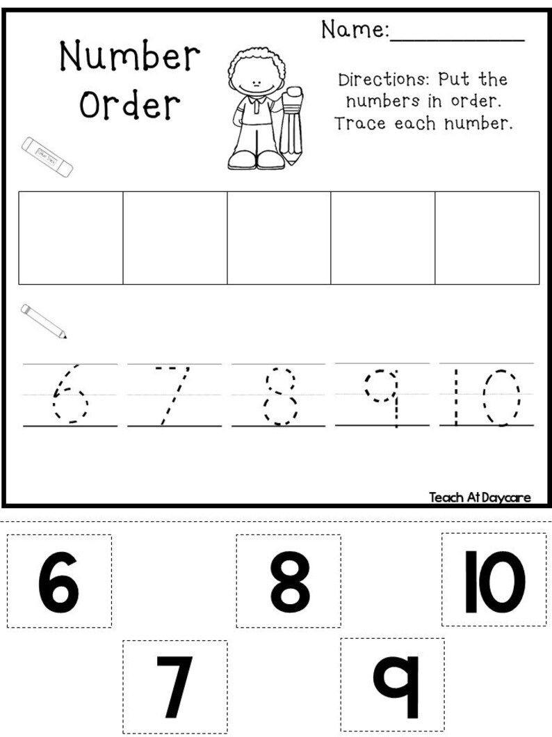 18 printable number matching worksheets etsy