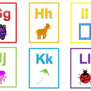 26 Printable Alphabet Flash Cards. Full color flash cards. Preschool learning activity for daycare children. image 2