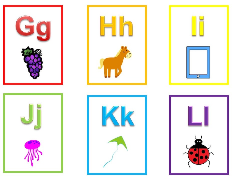 26 Printable Alphabet Flash Cards. Full color flash cards. Preschool learning activity for daycare children. image 2