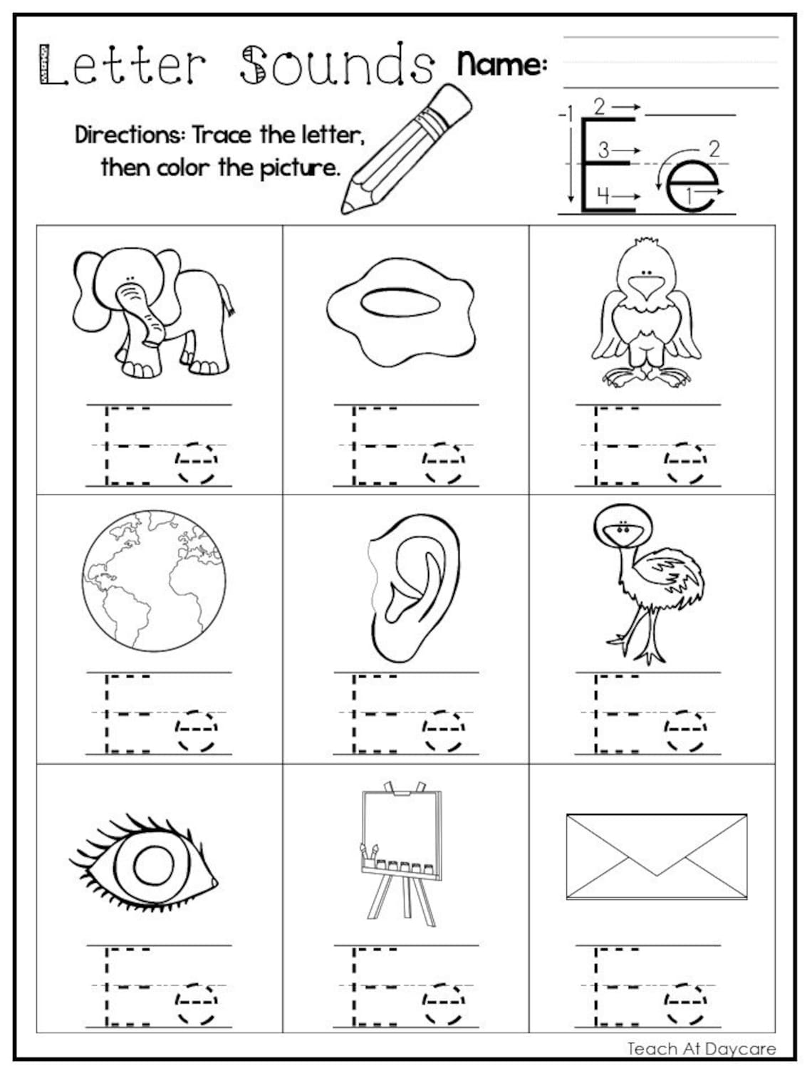 24 Printable Alphabet Letter Sounds Worksheets. Preschool-KDG | Etsy