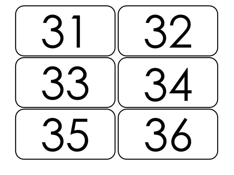 100 Printable Numbers 1-100 Flashcards. Preschool Thru Third - Etsy