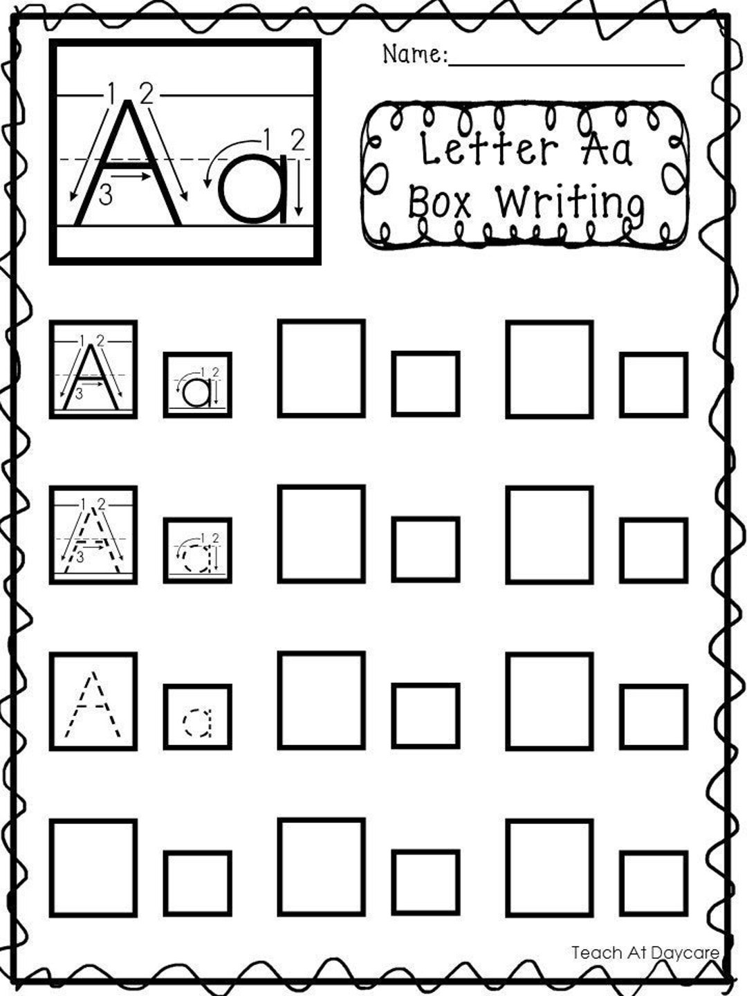 26 Printable Alphabet Box Writing Worksheets. Preschoolkdg Phonics. Etsy