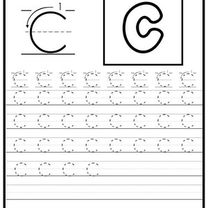 26 Printable Uppercase Alphabet Tracing Worksheets. - Etsy
