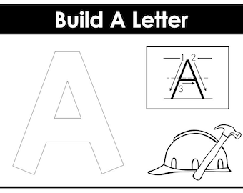 26 Printable Alphabet Build A Letter Worksheets. Preschool-KDG Phonics.