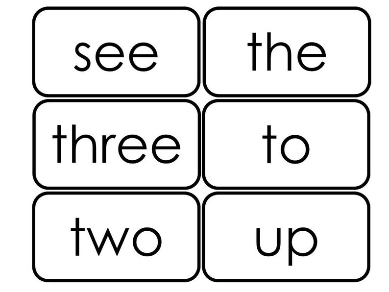 40 Dolch Pre-primer Sight Word Flashcards (printable) - Etsy