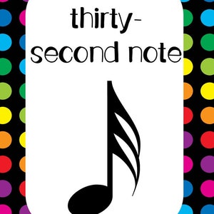 9 Printable Music Notes Posters. Full Page Classroom Wall Charts. 8.5 x 11 inches image 6