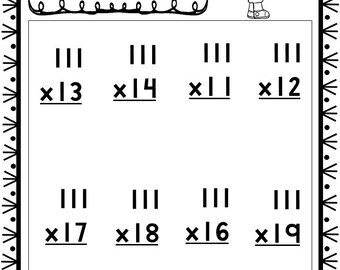 35 printable three digit multiplication worksheets numbers etsy