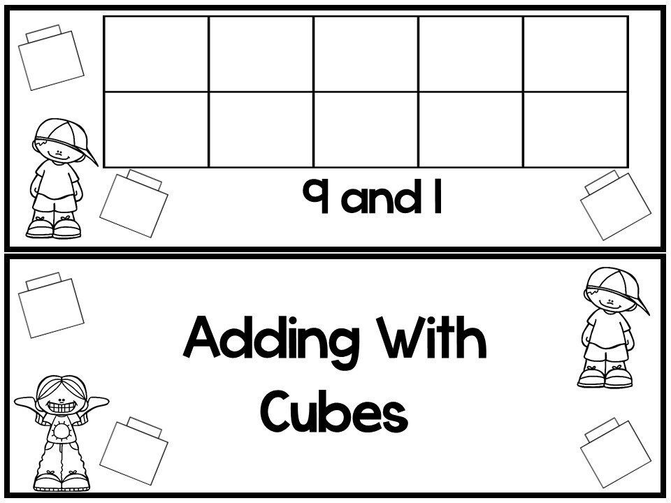 45 Printable Adding With Cubes Math Strips. Preschool-kdg-1st Grade ...
