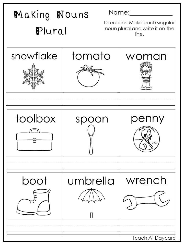 10 Printable Making Nouns Plural Worksheets. 1st3rd Grade ELA Etsy