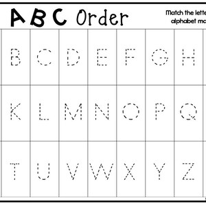 4 Printable ABC Order Work Mats/worksheets. Preschool-kindergarten ...