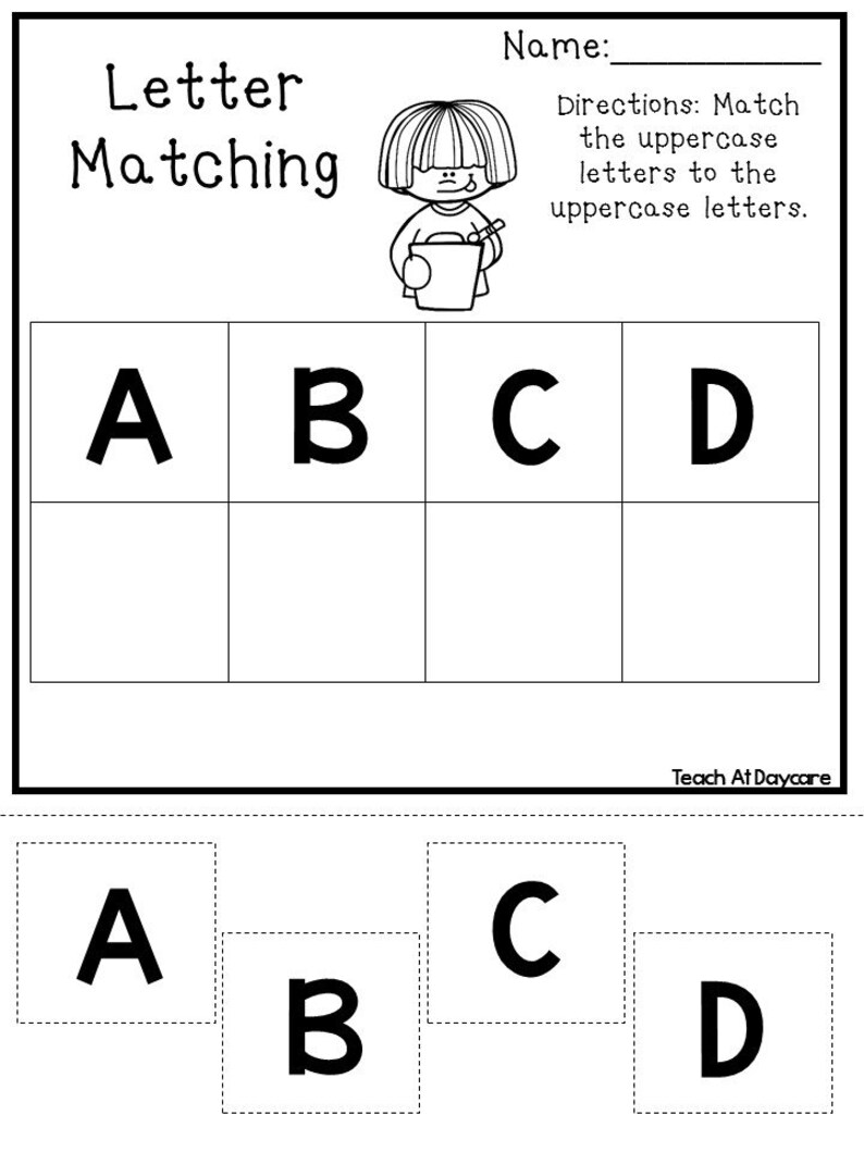 21 printable alphabet matching worksheets preschool kdg