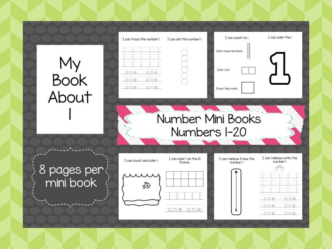 20 Number Mini Books Printable Worksheets in a ZIP File. Preschool-1st Grade Counting and Numbers. Mental Math Activity. Numbers 1-20. - Etsy 20-number-mini-books-printable-worksheets-in-a-zip-file-preschool-1st-grade-counting-and-numbers-mental-math-activity-numbers-1-20-etsy