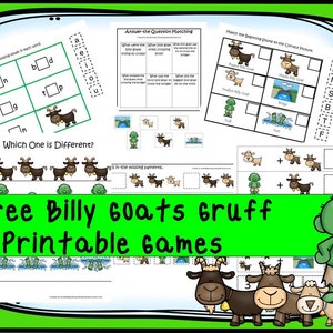30 Three Billy Goats Gruff Games Download. Games and Activities in PDF files.