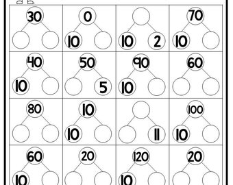 12 printable multiplication number bonds worksheets numbers etsy