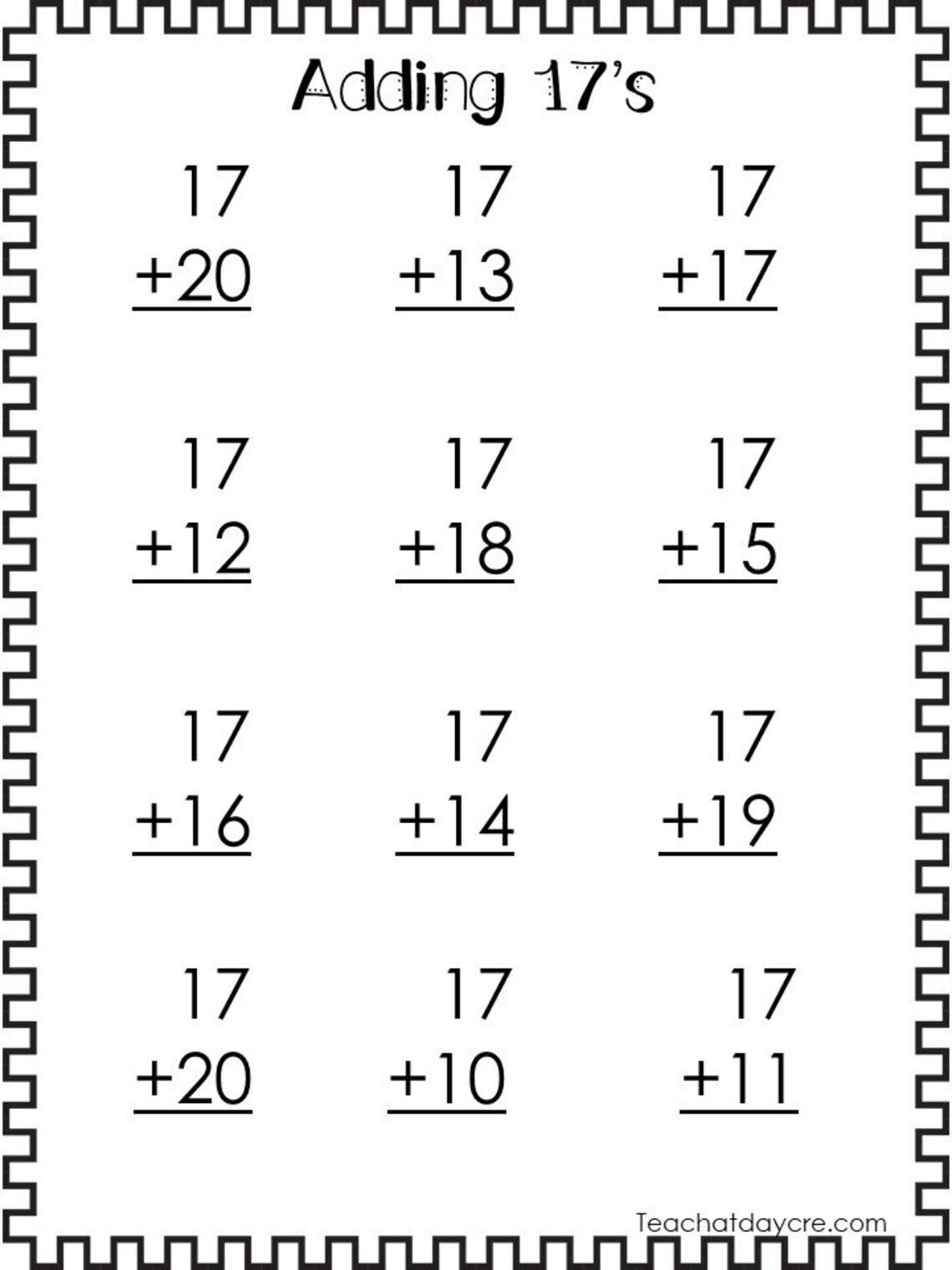 20 printable addition worksheets numbers 11 20 preschool 2nd etsy