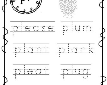 20 printable blends trace the word worksheets etsy australia