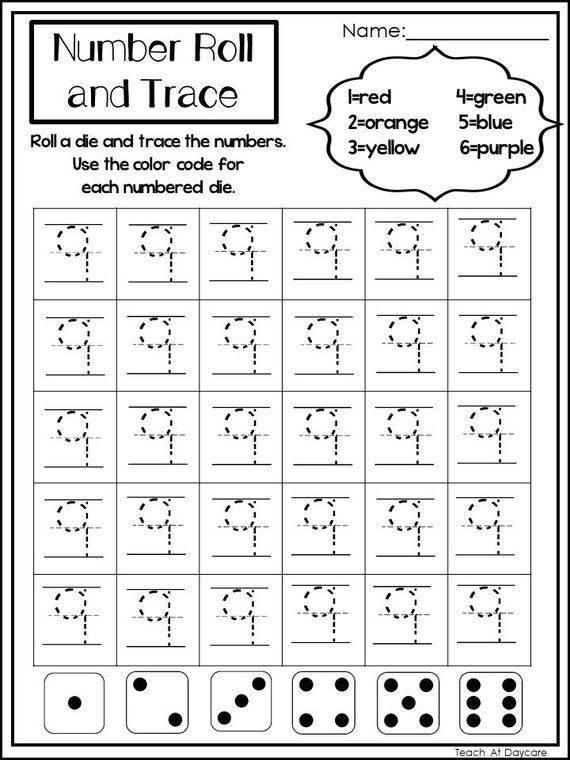 0 100 numbers roll and trace printable worksheets in a pdf etsy