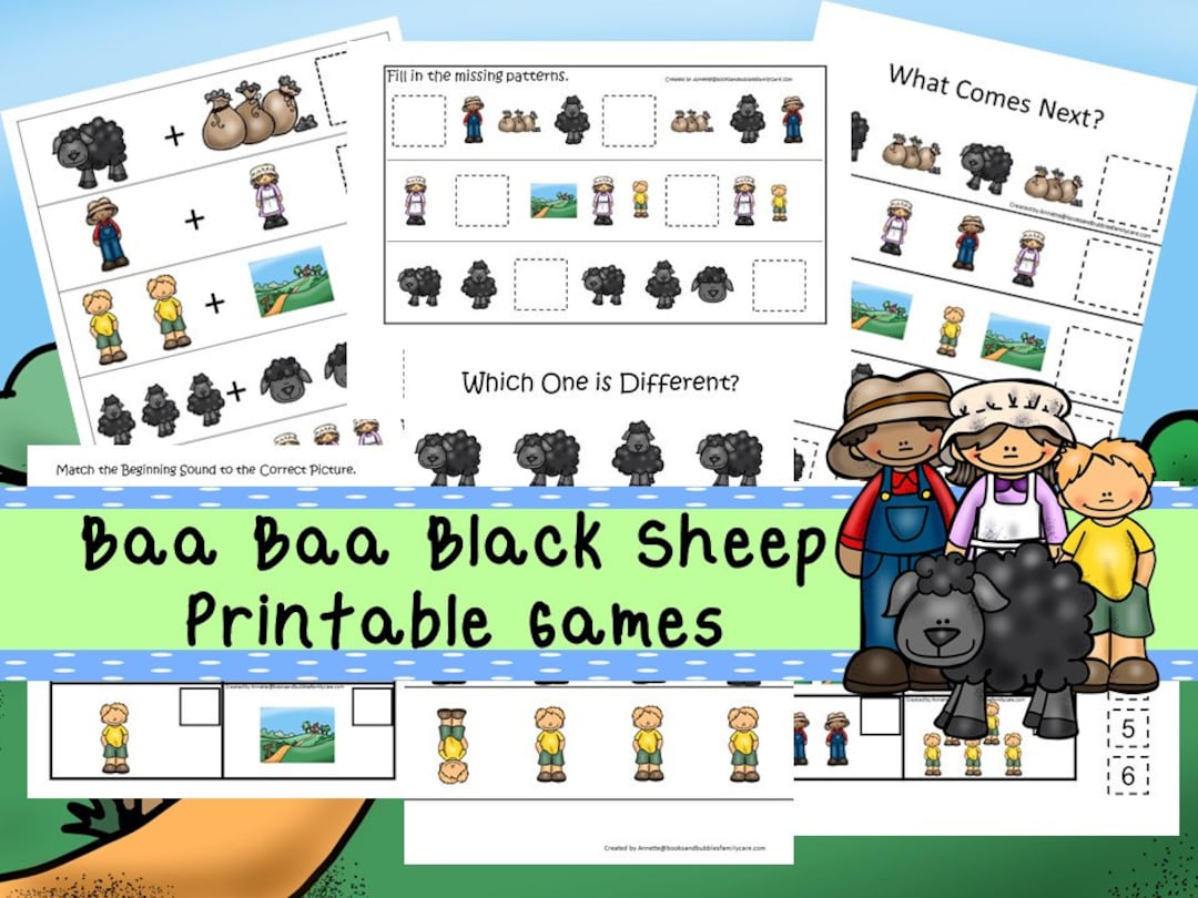 30 Baa Baa Black Sheep Games Download. Games and Activities in PDF ...