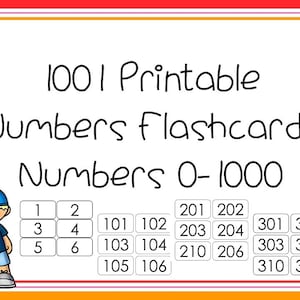 1001 Cijfers Flashcards. Nummers 0-1000. Wiskunde en cijfers voor het derde leerjaar.