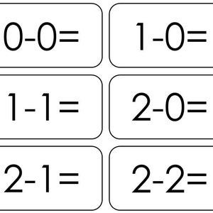 91 Printable Subtraction Flashcards.  Facts 0-12. Preschool thru 3rd Grade Math.