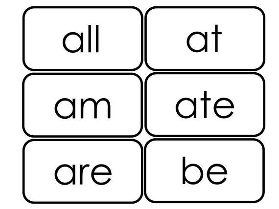 52 Printable Dolch Primer Sight Word Flashcards Kindergarten Etsy Uk