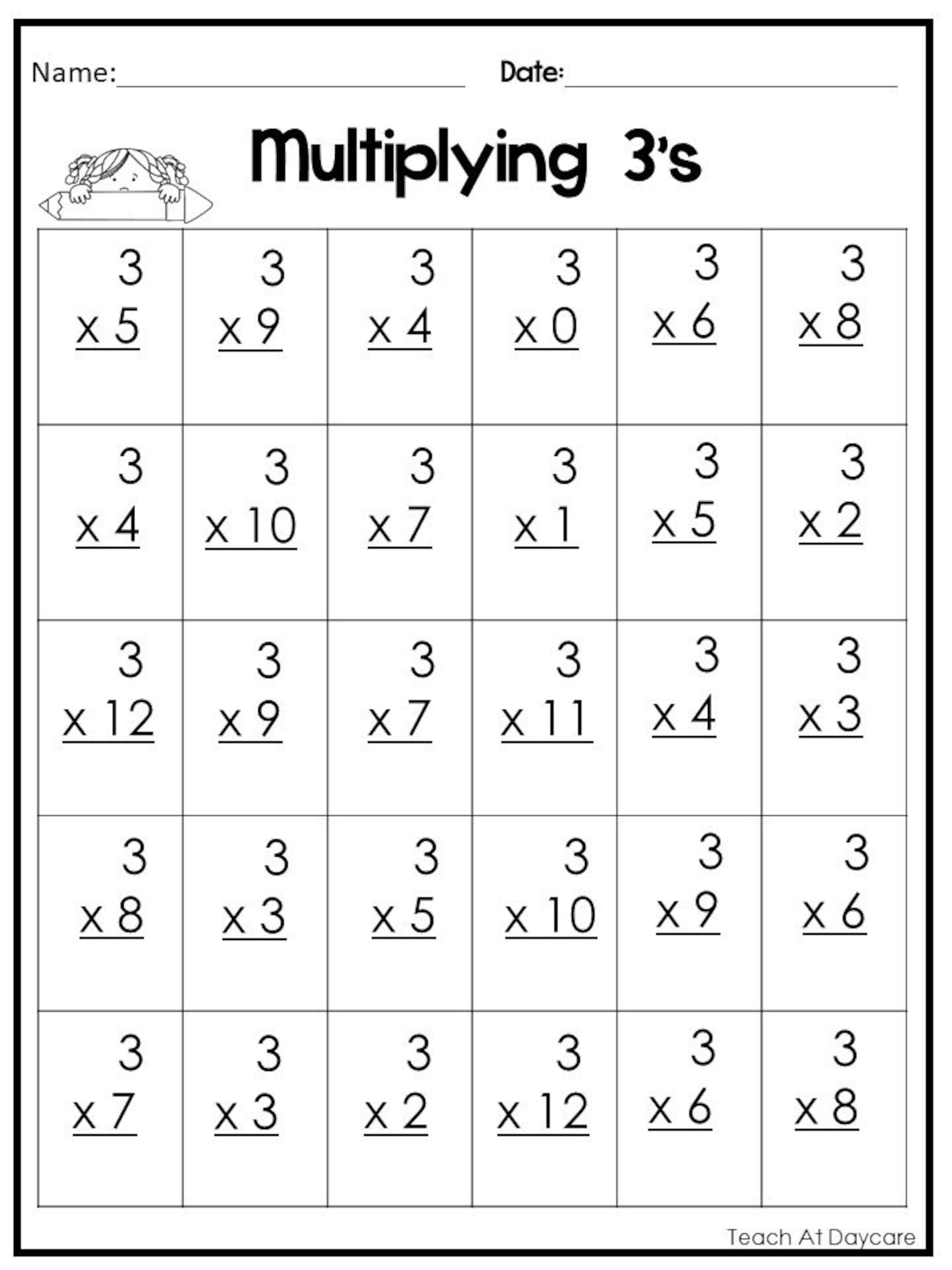 24 Printable Multiplying Practice Worksheets. Numbers 112. Etsy Canada