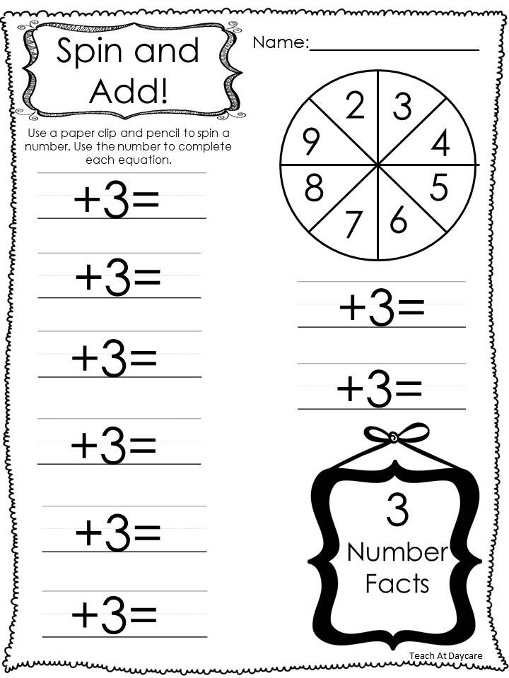 Kindergarten print and go math worksheets zip