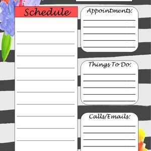 Printable Floral Homeschool Planner. Lesson plans, schedules, calendars, notes, field trips, and meal planning. image 4