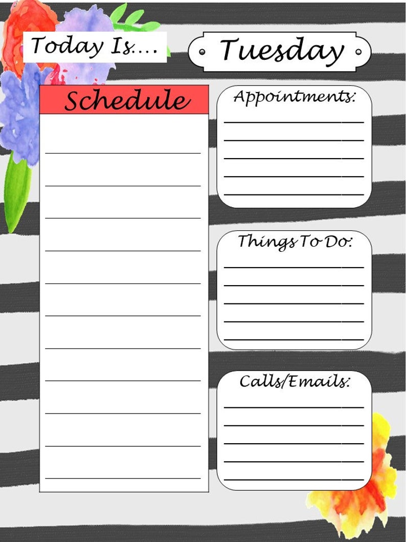 Printable Floral Homeschool Planner. Lesson plans, schedules, calendars, notes, field trips, and meal planning. image 4