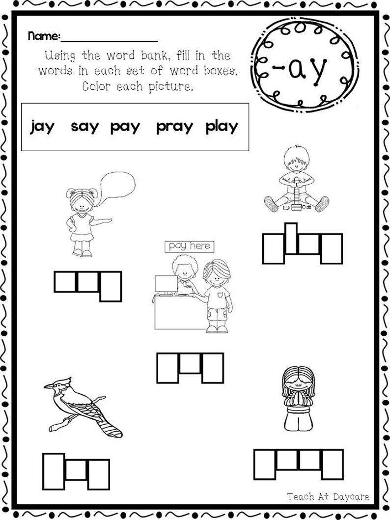 10 printable diphthongs box write worksheets kindergarten 2nd etsy espa a