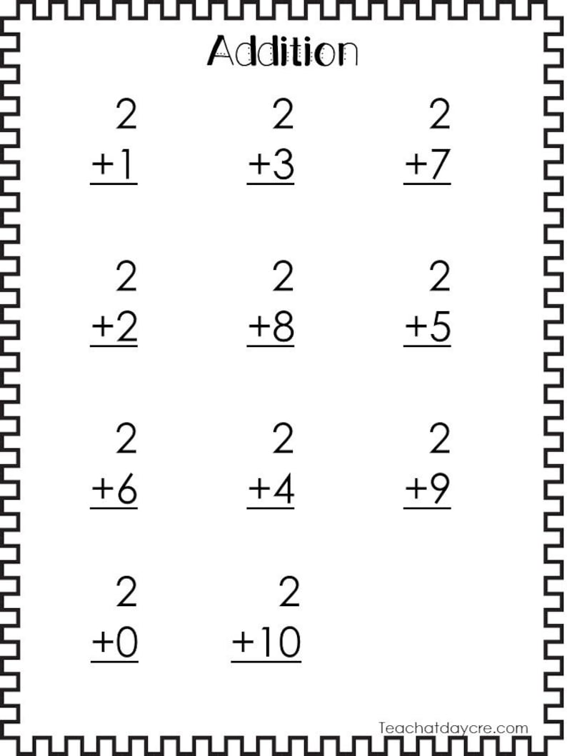 20 printable addition worksheets numbers 1 10 preschool