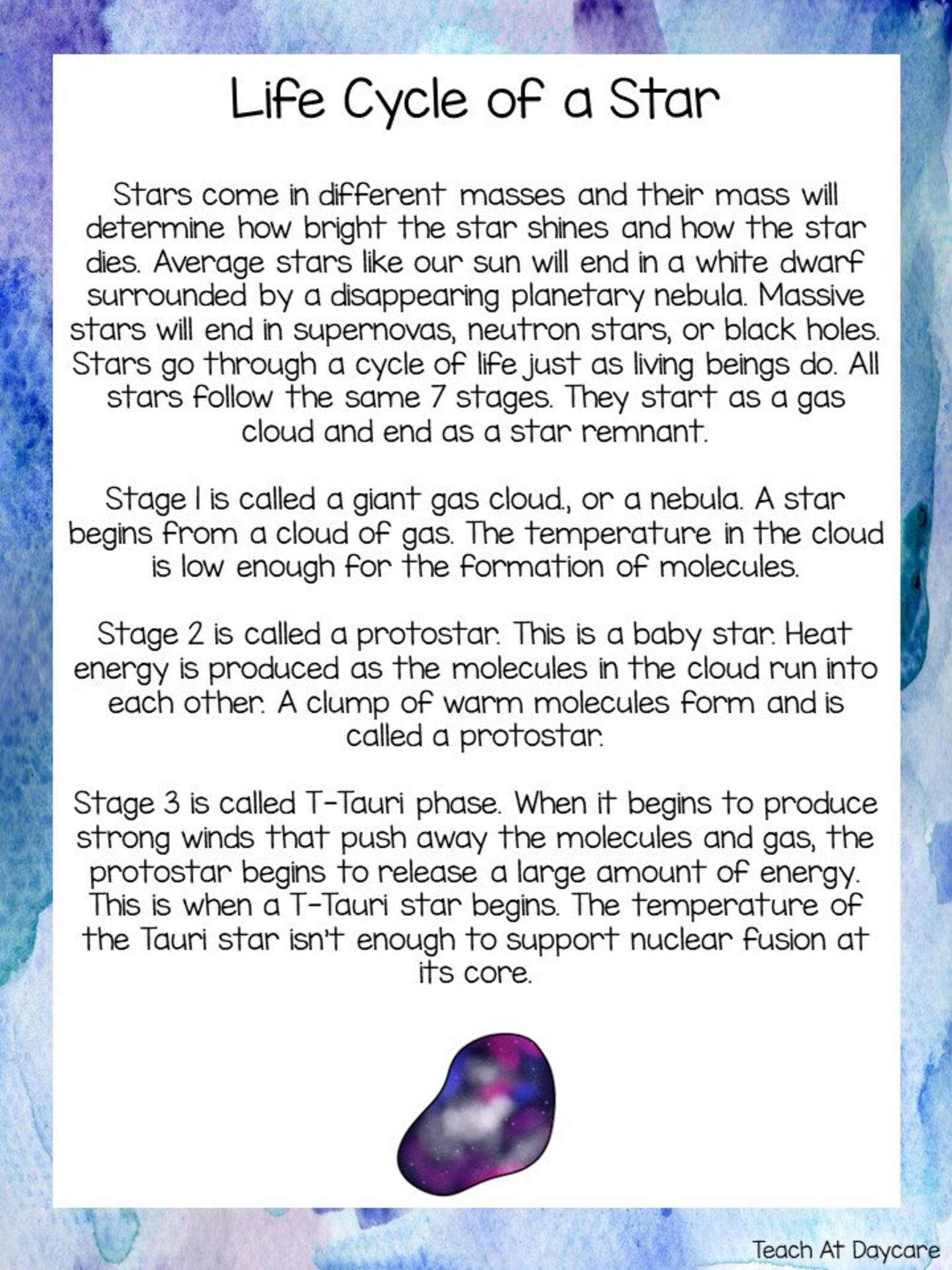 Life Cycle of a Star Science Curriculum Unit. Worksheets, Activities ...