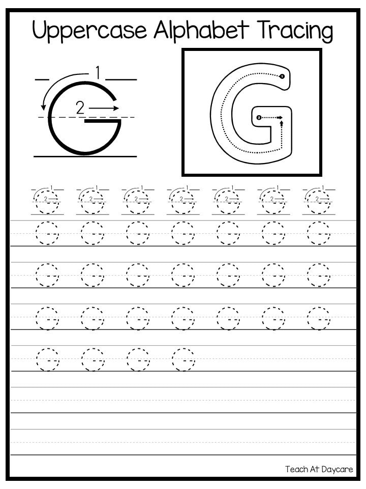 26 printable uppercase alphabet tracing worksheets etsy
