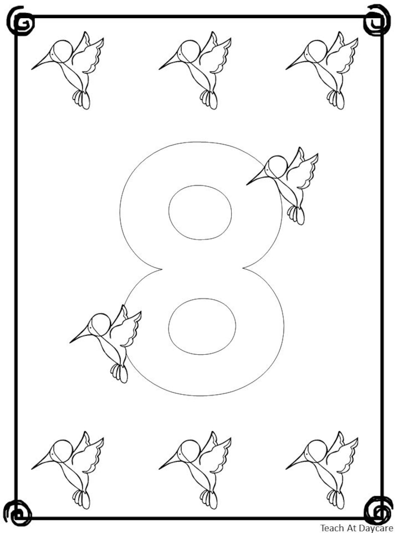 21 Printable Number Coloring Book Worksheets. Numbers 1-20. Preschool-Kindergarten Numbers and Math. image 9